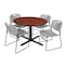 Cain Cain Round Table & Chair Set, Wood, Metal, Polypropylene Top TB48RNDCH44GY - alternate 1
